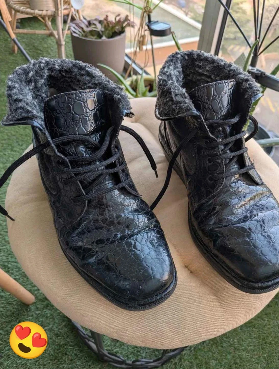 Bottines fourré uni noire